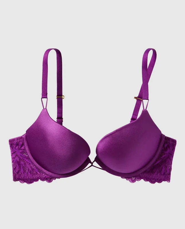 Push Up Bra with Lace Overlay in Sparkling Grape made by La SENZA