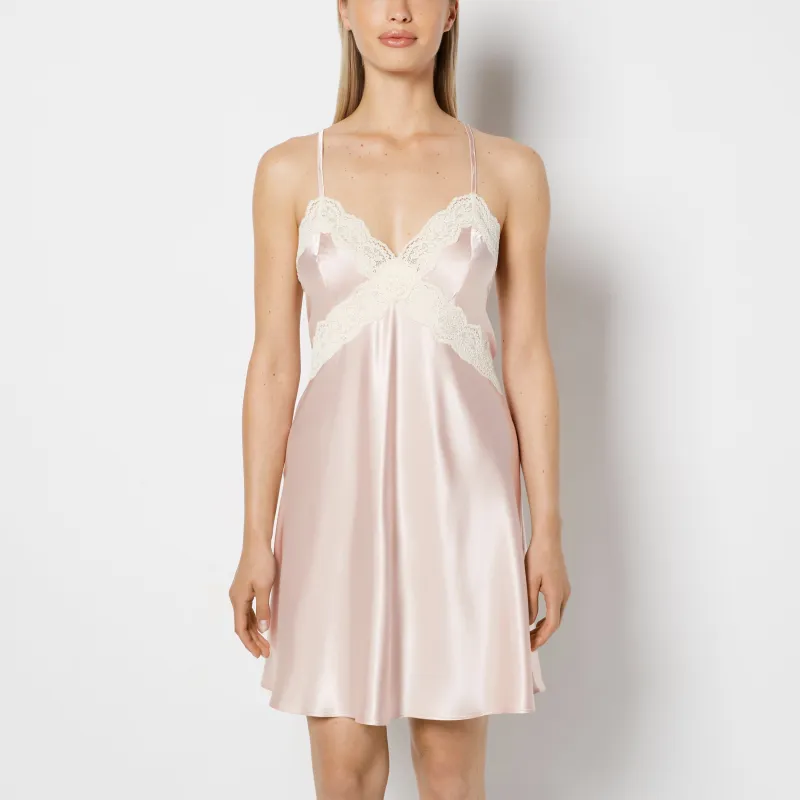 Satin Slip with Timeless Lace Trim in Crystal Pink made by La SENZA