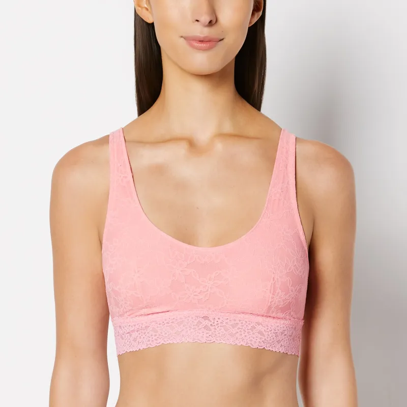 Unlined Scoop Bralette in Ultra Lace in Conch Shell made by La SENZA