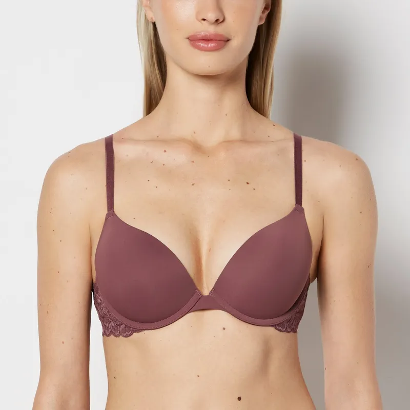 Push Up Bra with Poetic Lace Wing in Plum Wine made by La SENZA