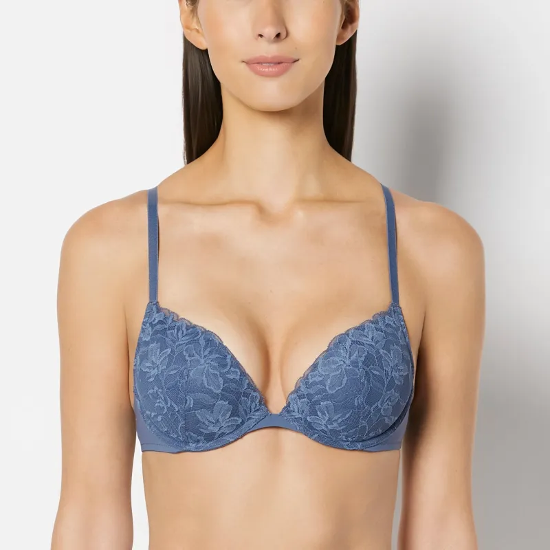 Push Up Bra with Poetic Lace in Vintage Indigo made by La SENZA