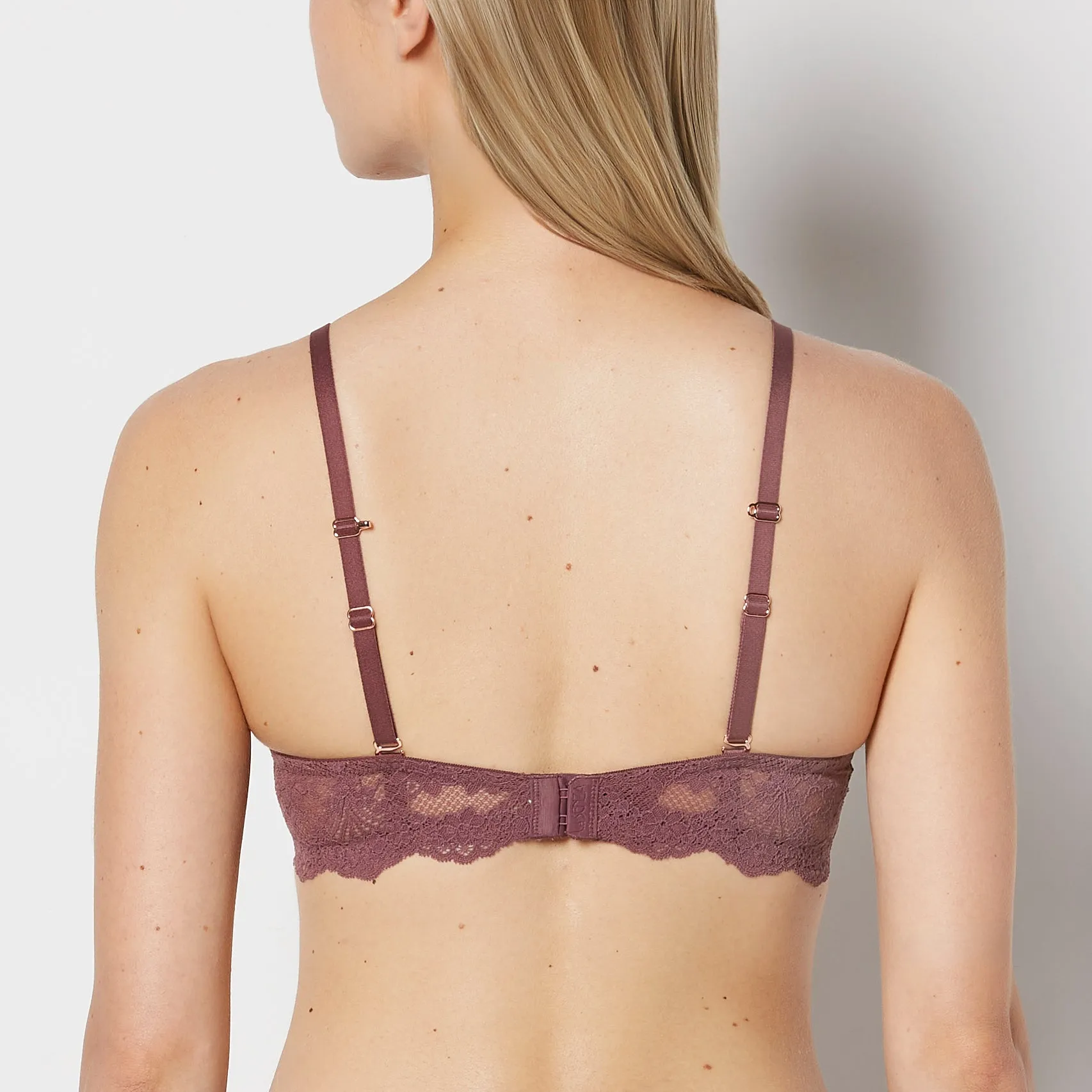 Push Up Plunge Bra with Timeless Lace in Plum Wine sold by La SENZA product image thumbnail 3