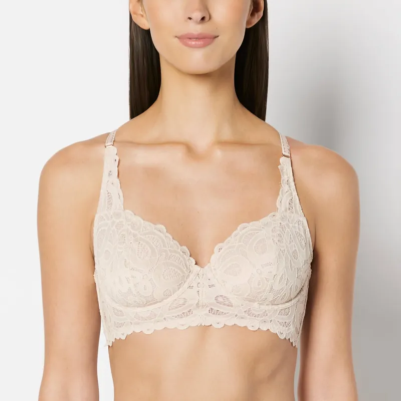 Unlined Balconette Bra in Craft Lace in Moonlight made by La SENZA