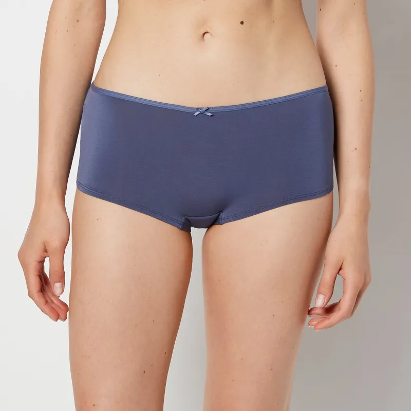 Ultrasoft Boyshort Panty with Bow Detail in Vintage Indigo made by La SENZA