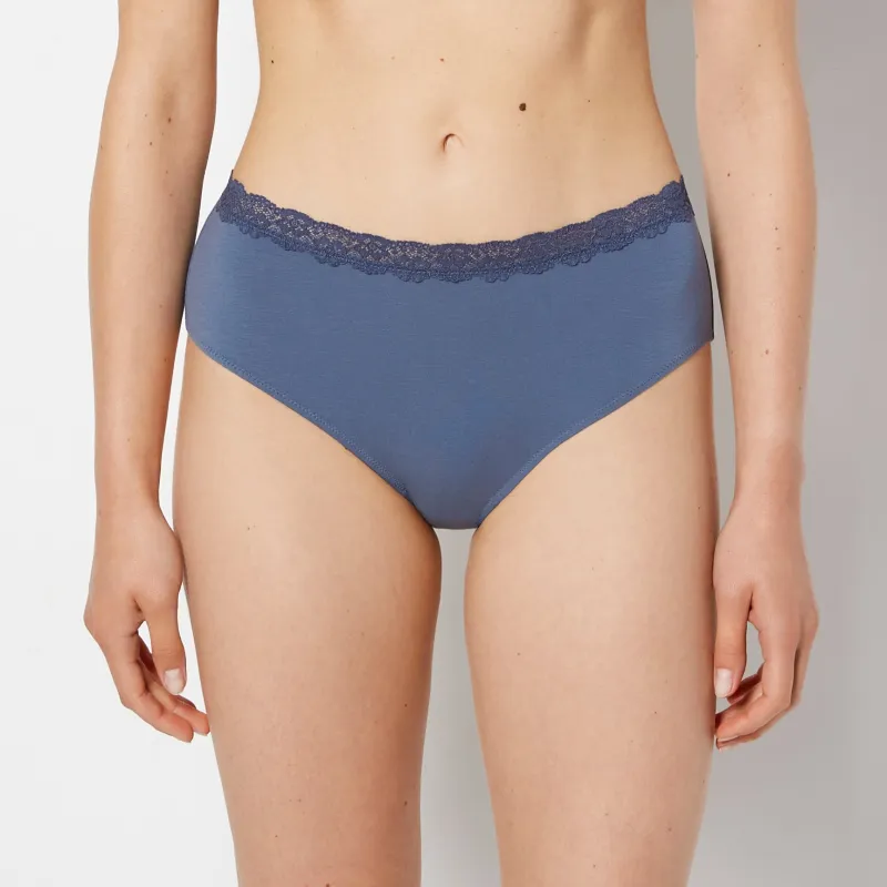 Brief Panty with Lace Trim in Vintage Indigo made by La SENZA
