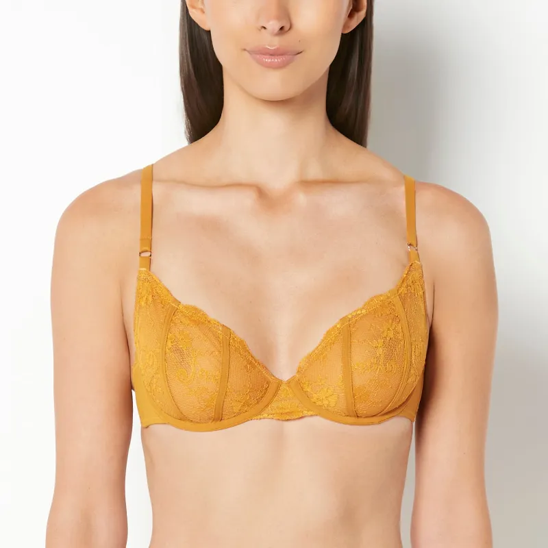 Unlined Demi With French Lace in Buckthorn Brown made by La SENZA