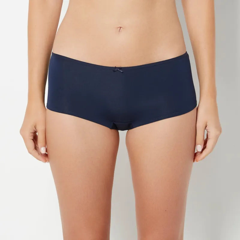 Ultrasoft Boyshort Panty with Bow Detail in Navy Blazer made by La SENZA