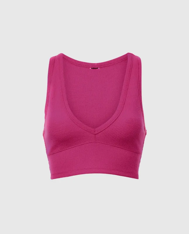 Waffle Crop Tank sold by La SENZA