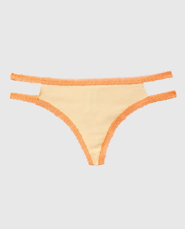 Remix Cotton Thong Panty sold by La SENZA