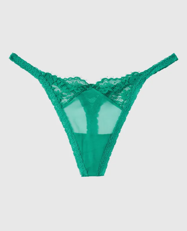 Lace High Leg Thong Panty sold by La SENZA