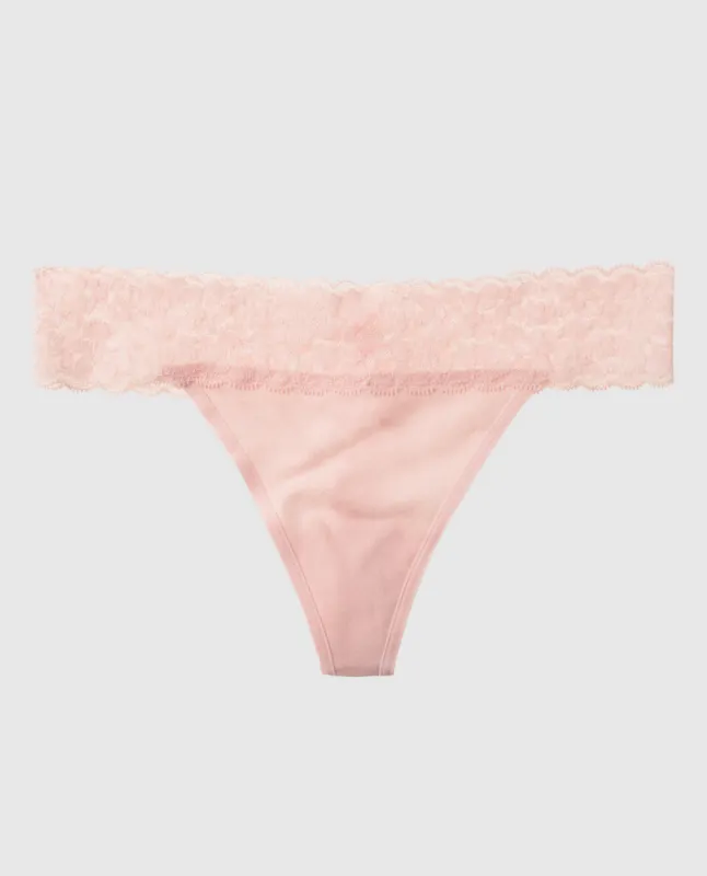 Thong Panty with Lace Trim sold by La SENZA