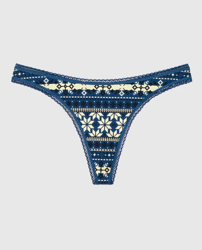 Remix Cotton Thong Panty sold by La SENZA