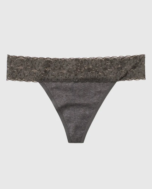 Thong Panty with Lace Trim sold by La SENZA