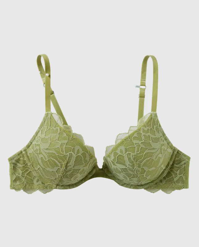 Push Up Plunge Bra with Lace Overlay sold by La SENZA