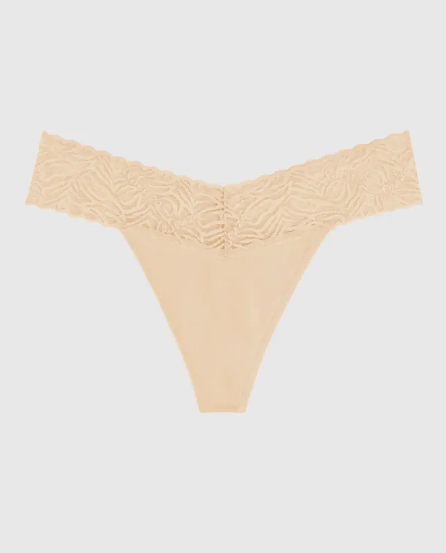 V-Waist Cotton Thong Panty sold by La SENZA
