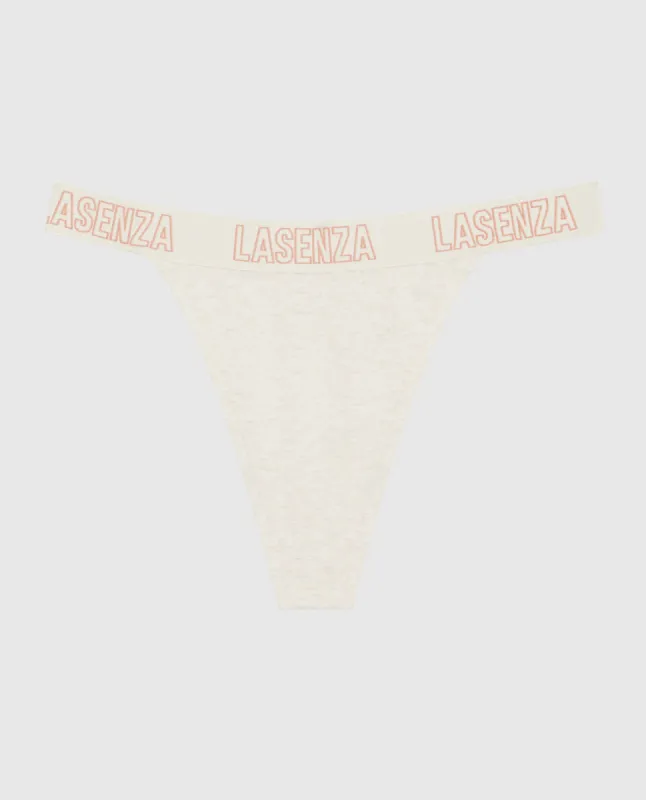 Everyday Thong Panty with Logo Trim sold by La SENZA