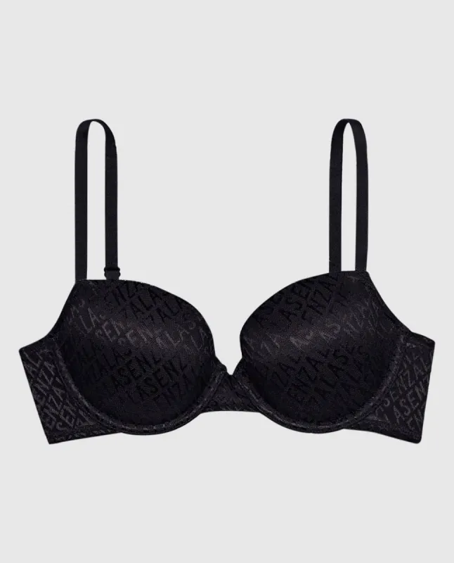 All Over Logo Lightly Lined Demi Bra sold by La SENZA