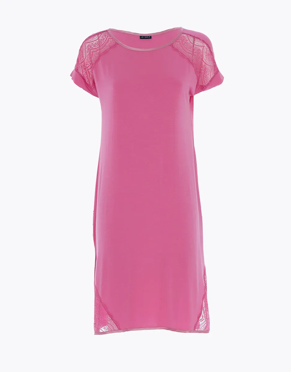 Lovable PJ Sleep Shirt with Lace Insets sold by La SENZA