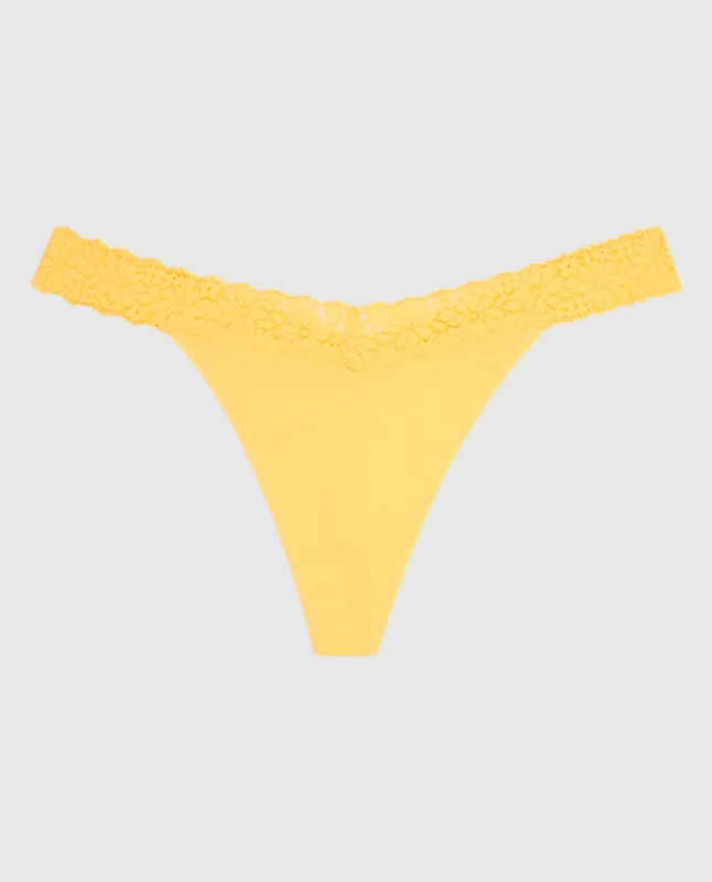 V-Waist Thong Panty with Lace Trim sold by La SENZA
