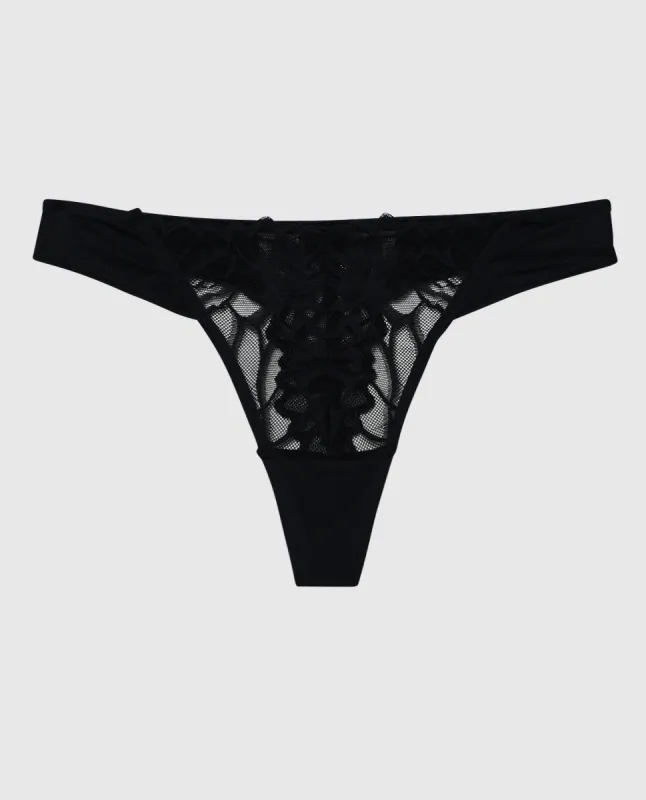 Lace High Leg Thong Panty sold by La SENZA