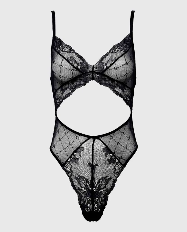 Cut-Out Unlined Lace Bodysuit sold by La SENZA