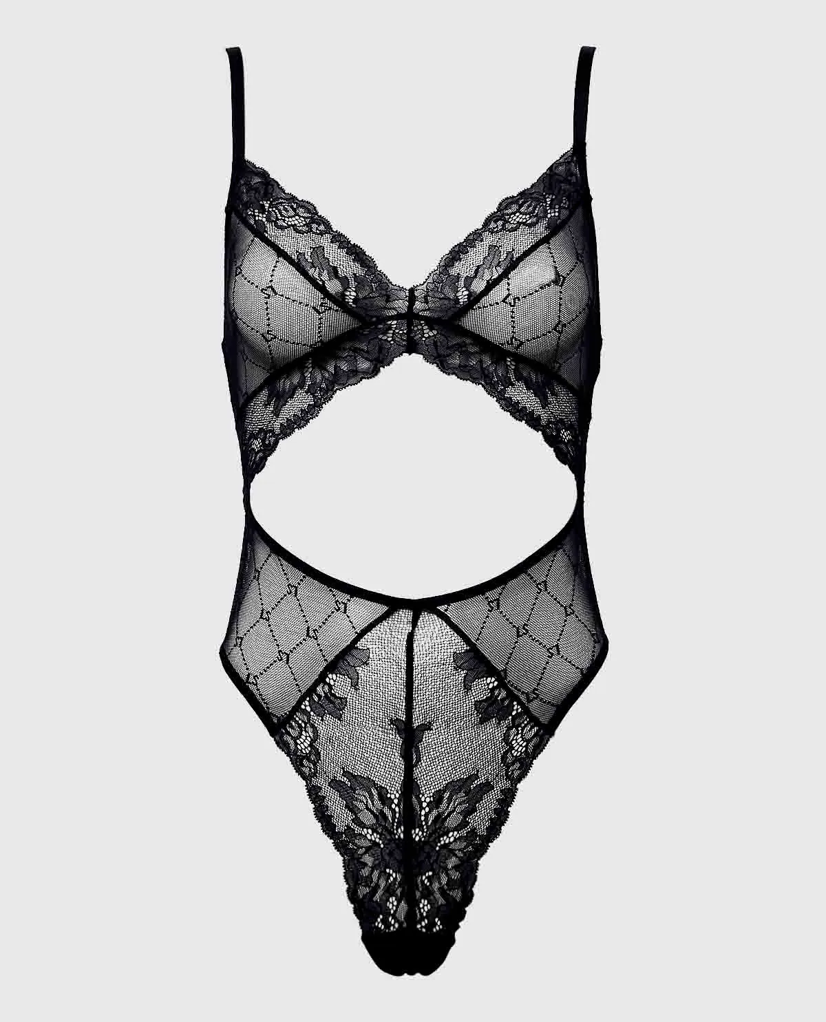Cut-Out Unlined Lace Bodysuit sold by La SENZA