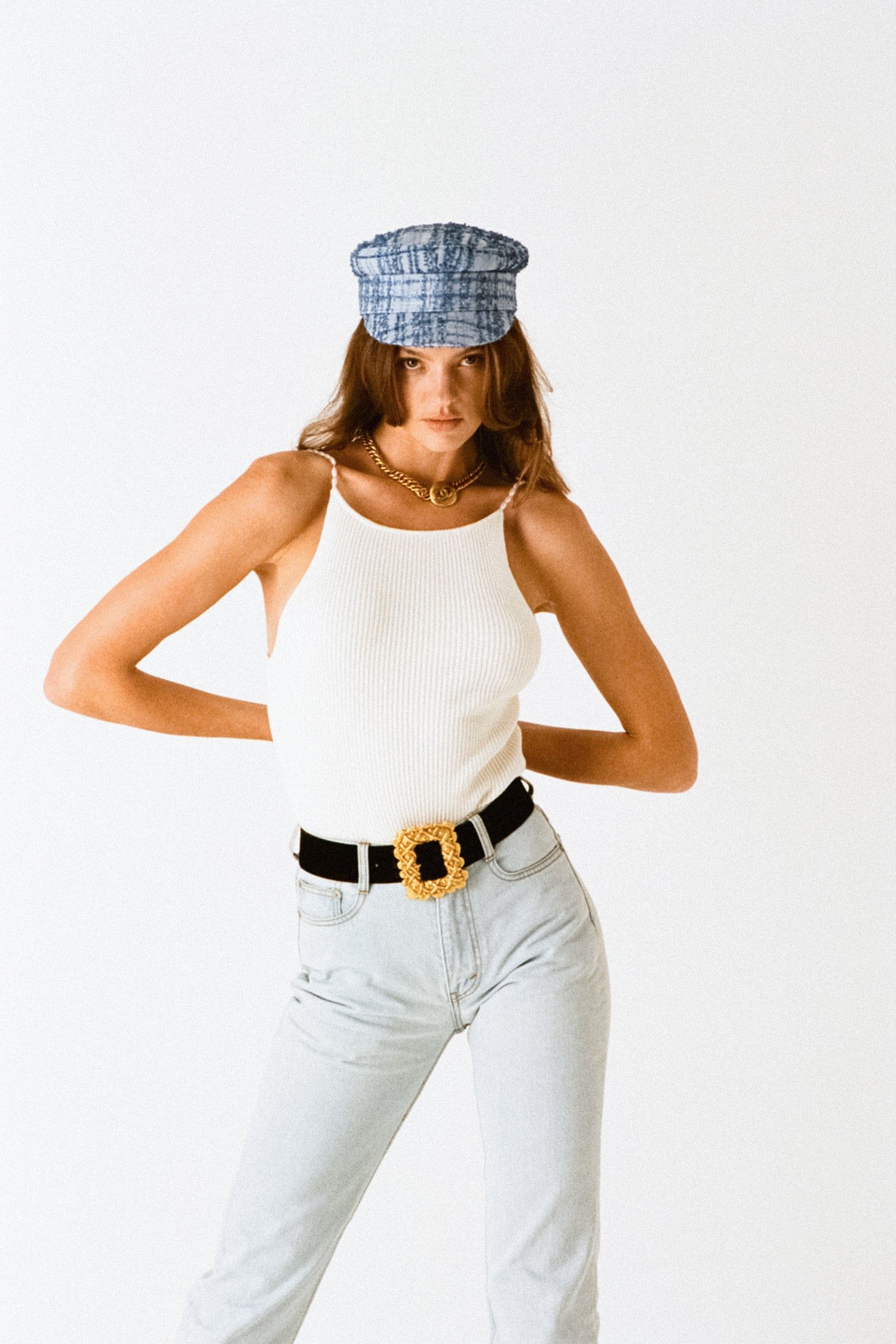 Riviera Cap - Azure Tweed sold by Lack Of Color product image thumbnail 2