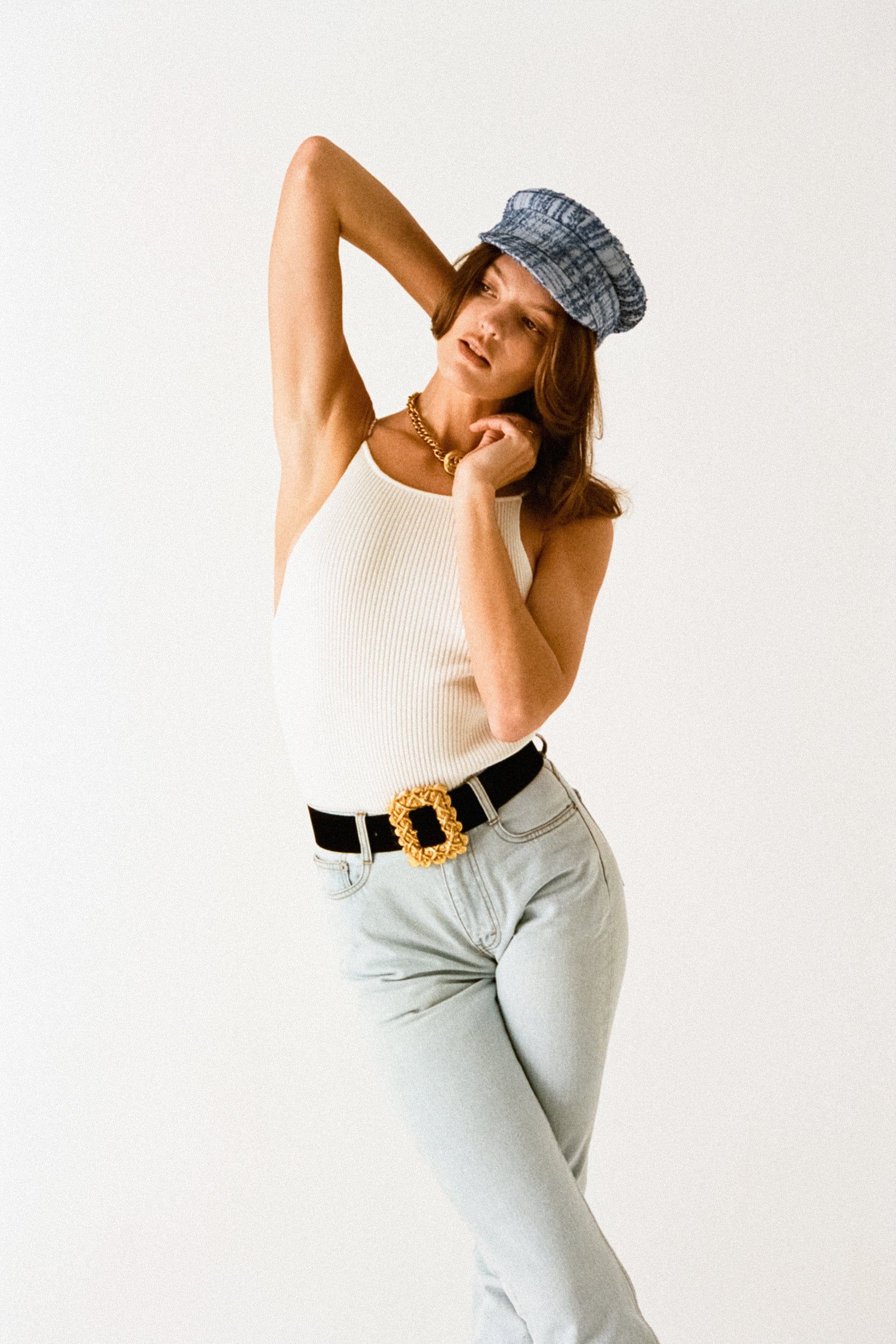 Riviera Cap - Azure Tweed sold by Lack Of Color product image thumbnail 5