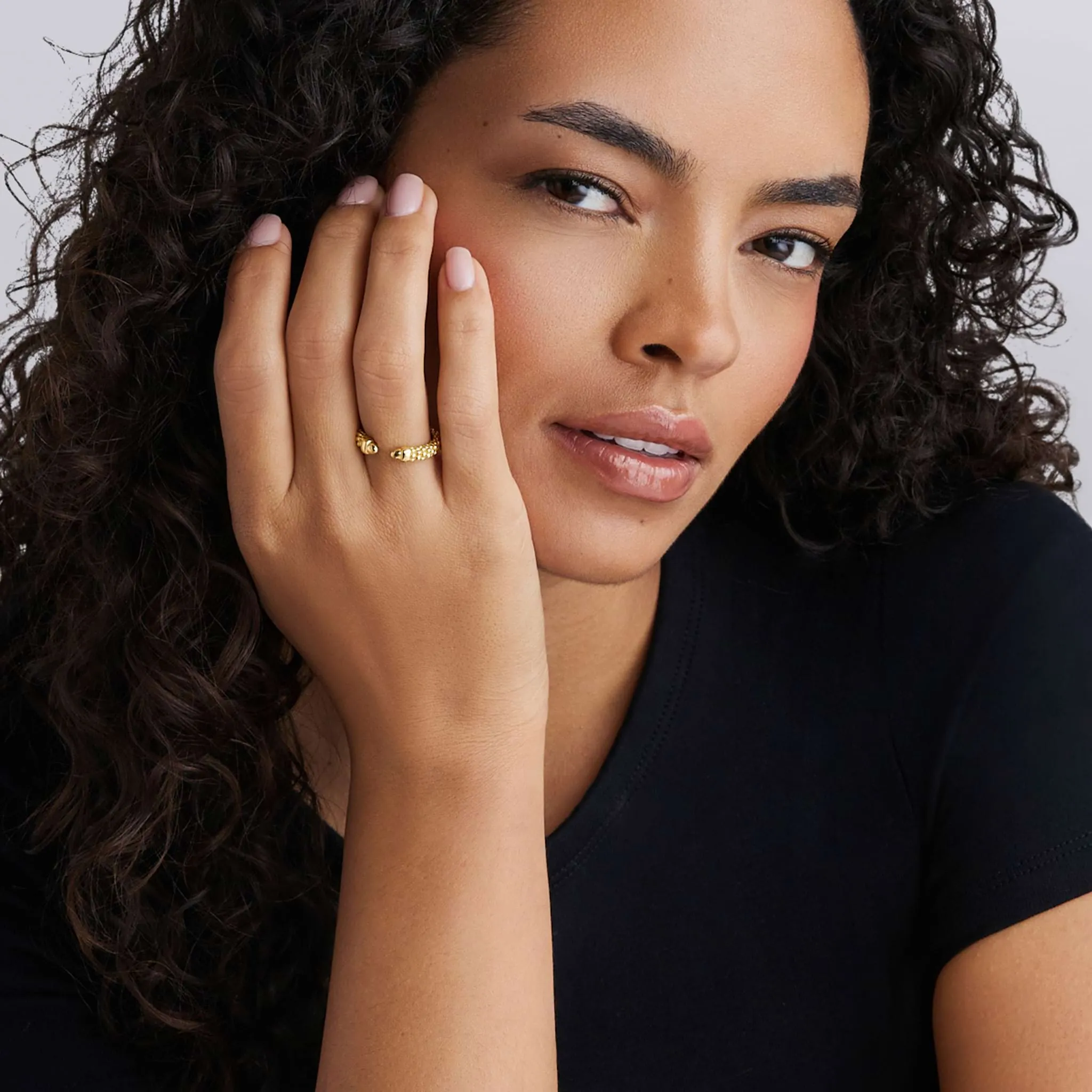 Signature Caviar 18K Gold Caviar Beaded Mini Versa Stacking Ring sold by LAGOS product image thumbnail 2