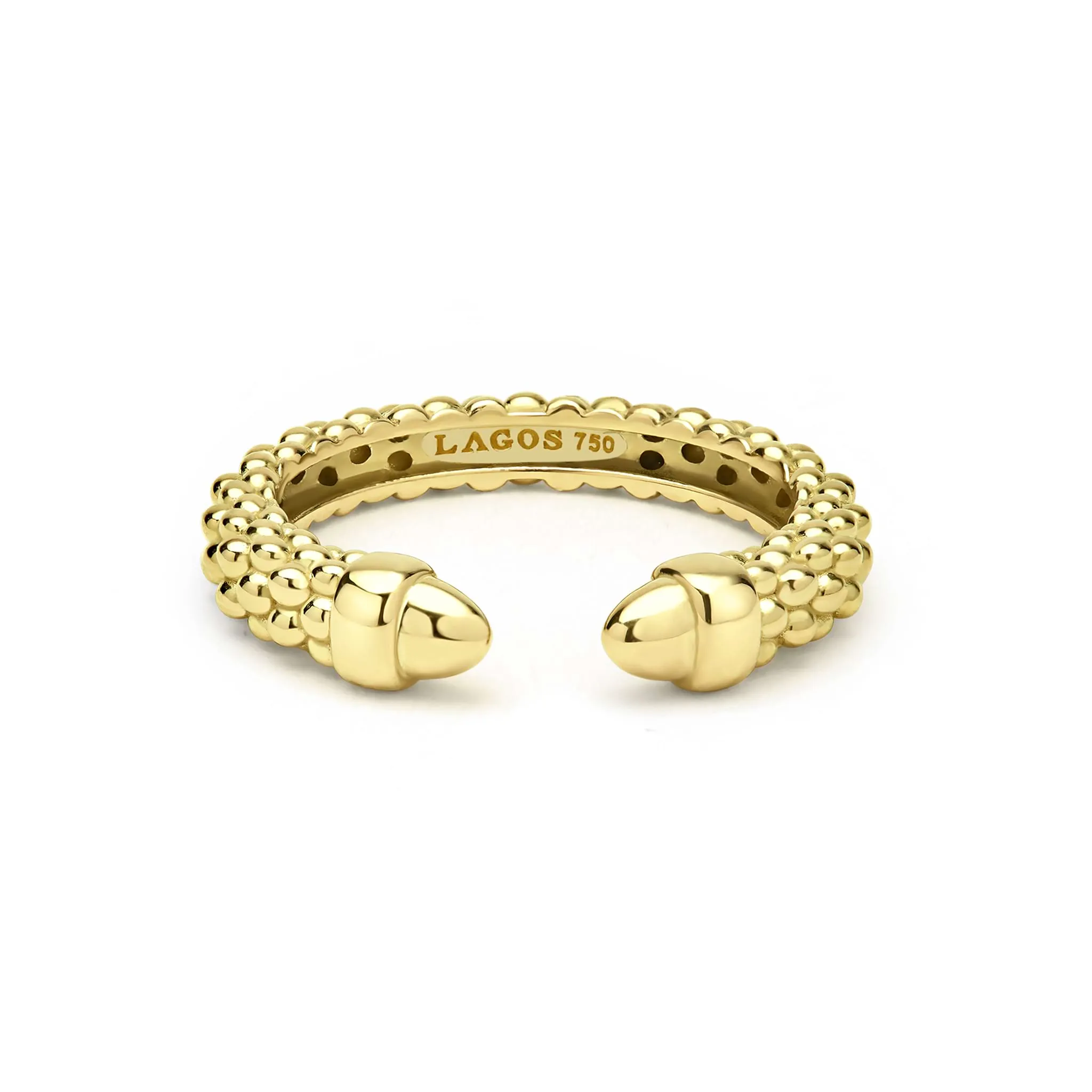 Signature Caviar 18K Gold Caviar Beaded Mini Versa Stacking Ring sold by LAGOS product image thumbnail 3