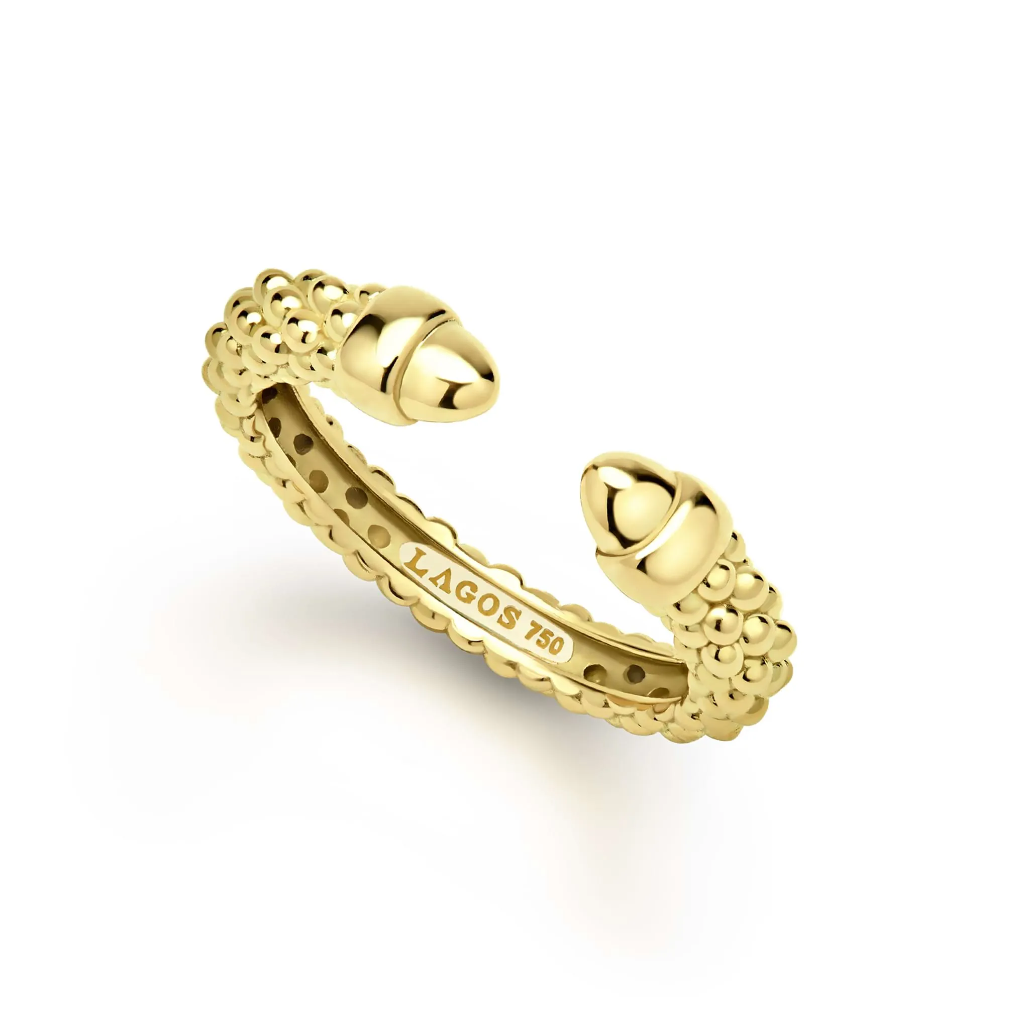 Signature Caviar 18K Gold Caviar Beaded Mini Versa Stacking Ring sold by LAGOS
