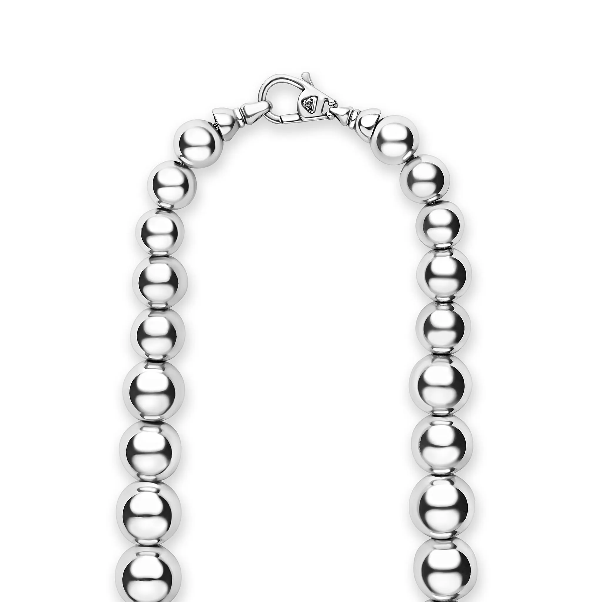 Caviar Bubbly Large Silver Graduated Bead Necklace sold by LAGOS product image thumbnail 5