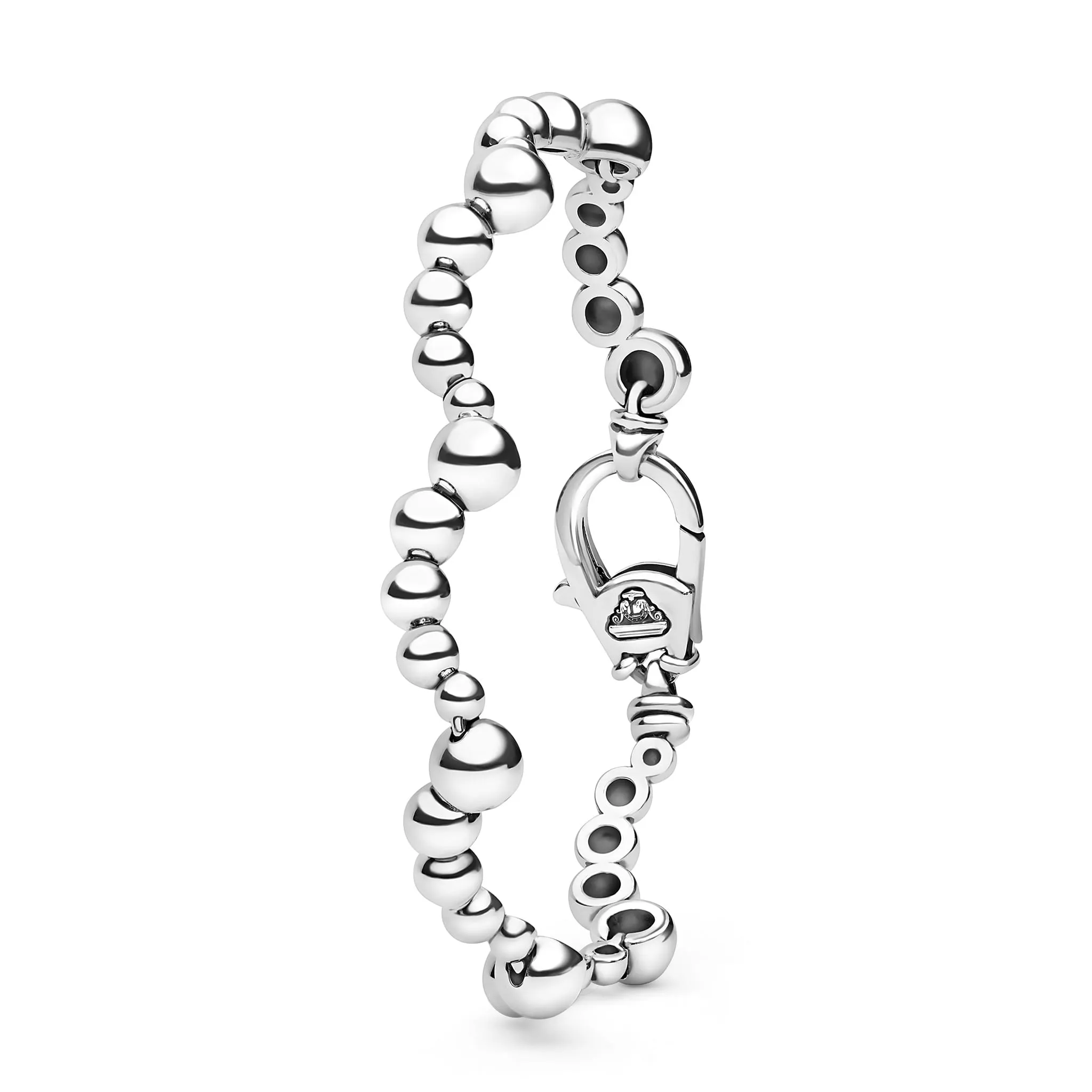 Caviar Bubbly Silver Beaded Scalloped Bracelet sold by LAGOS product image thumbnail 5