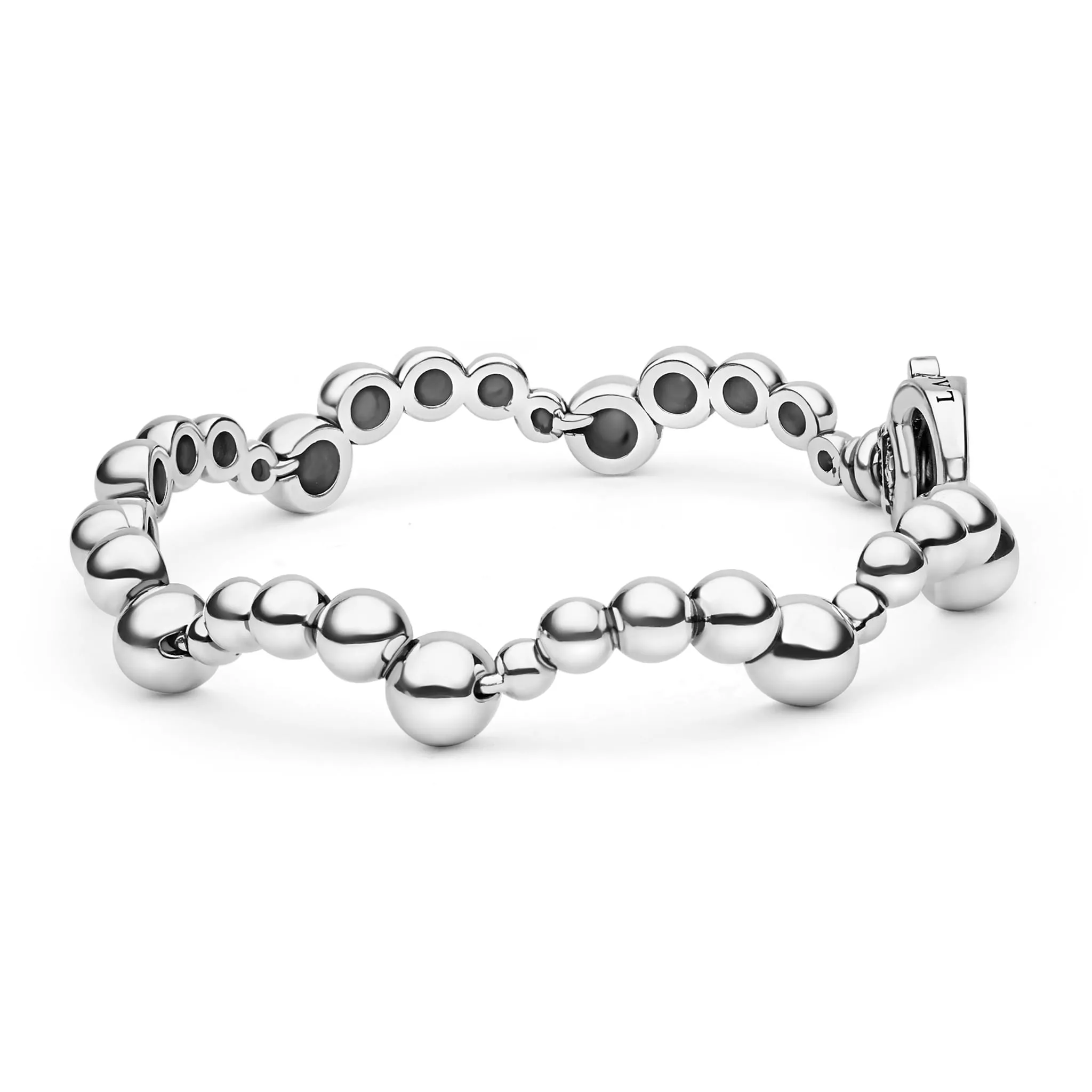 Caviar Bubbly Silver Beaded Scalloped Bracelet sold by LAGOS product image thumbnail 3