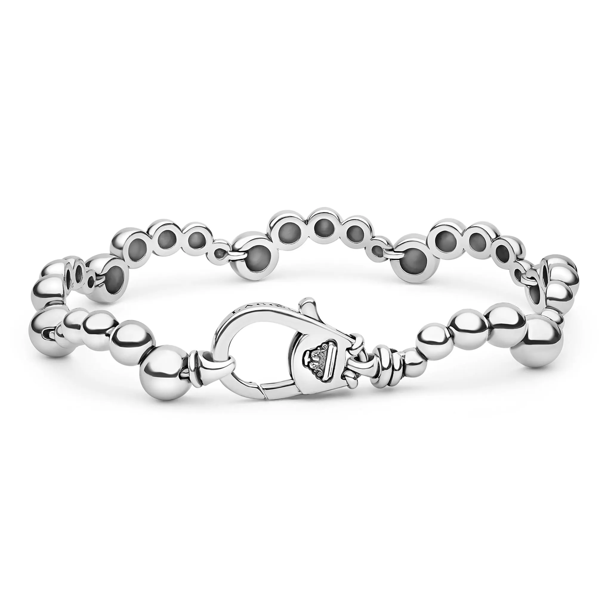 Caviar Bubbly Silver Beaded Scalloped Bracelet sold by LAGOS product image thumbnail 4