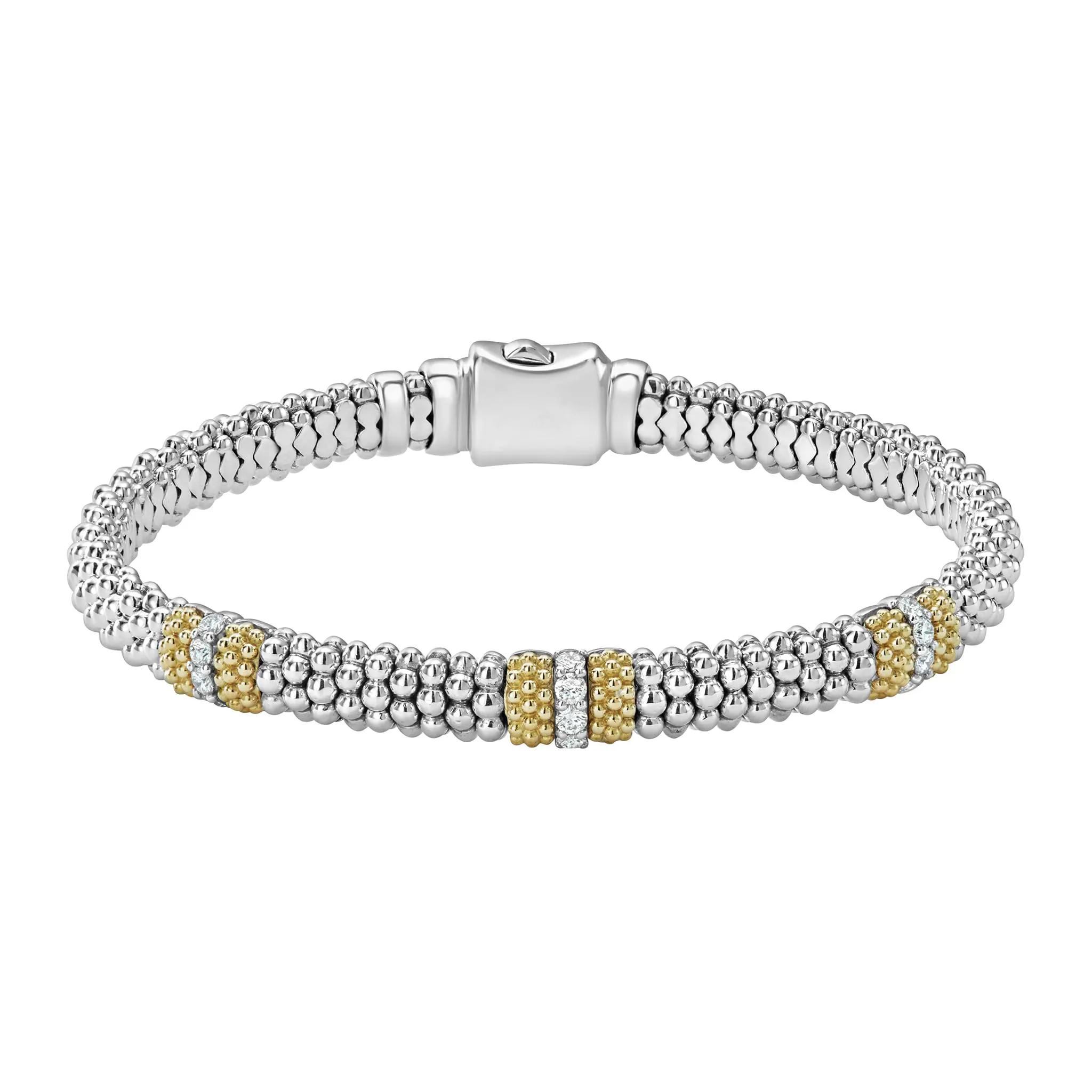 Caviar Lux 18K Gold and Silver Diamond Bracelet Gift Set sold by LAGOS product image thumbnail 3