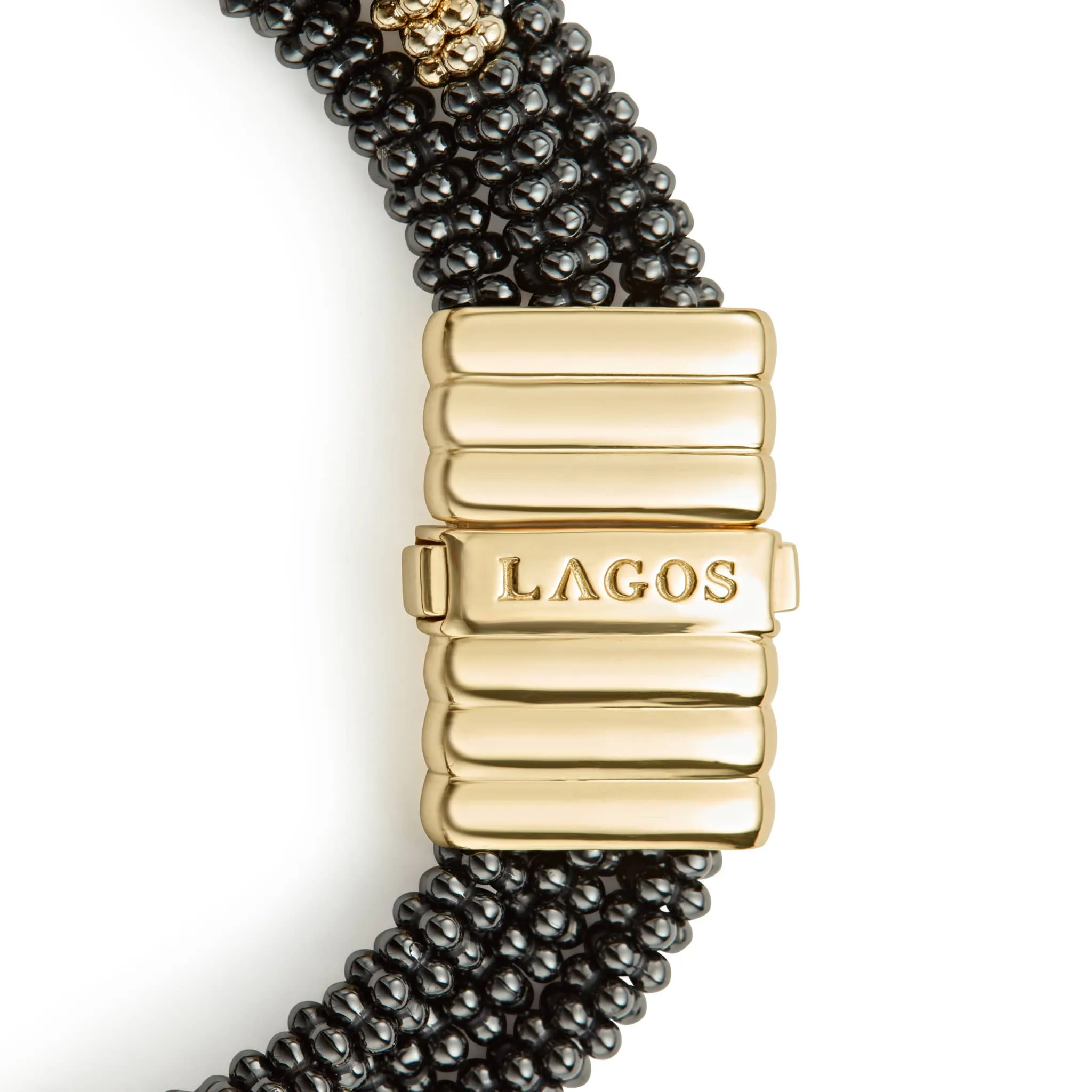 Black Caviar Three Strand Ceramic Beaded Bracelet sold by LAGOS product image thumbnail 3