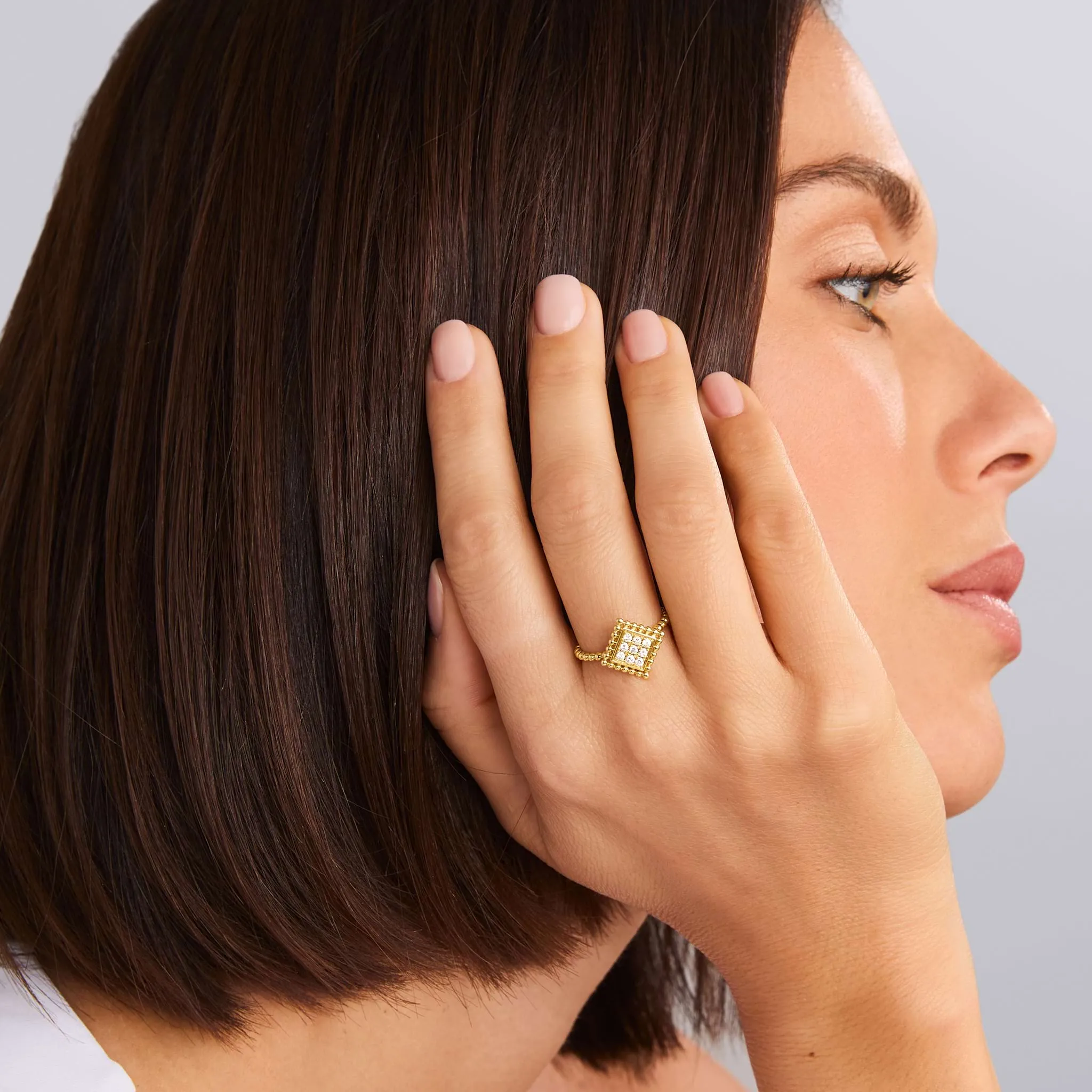 Covet Large 18K Gold Diamond Ring sold by LAGOS product image thumbnail 2