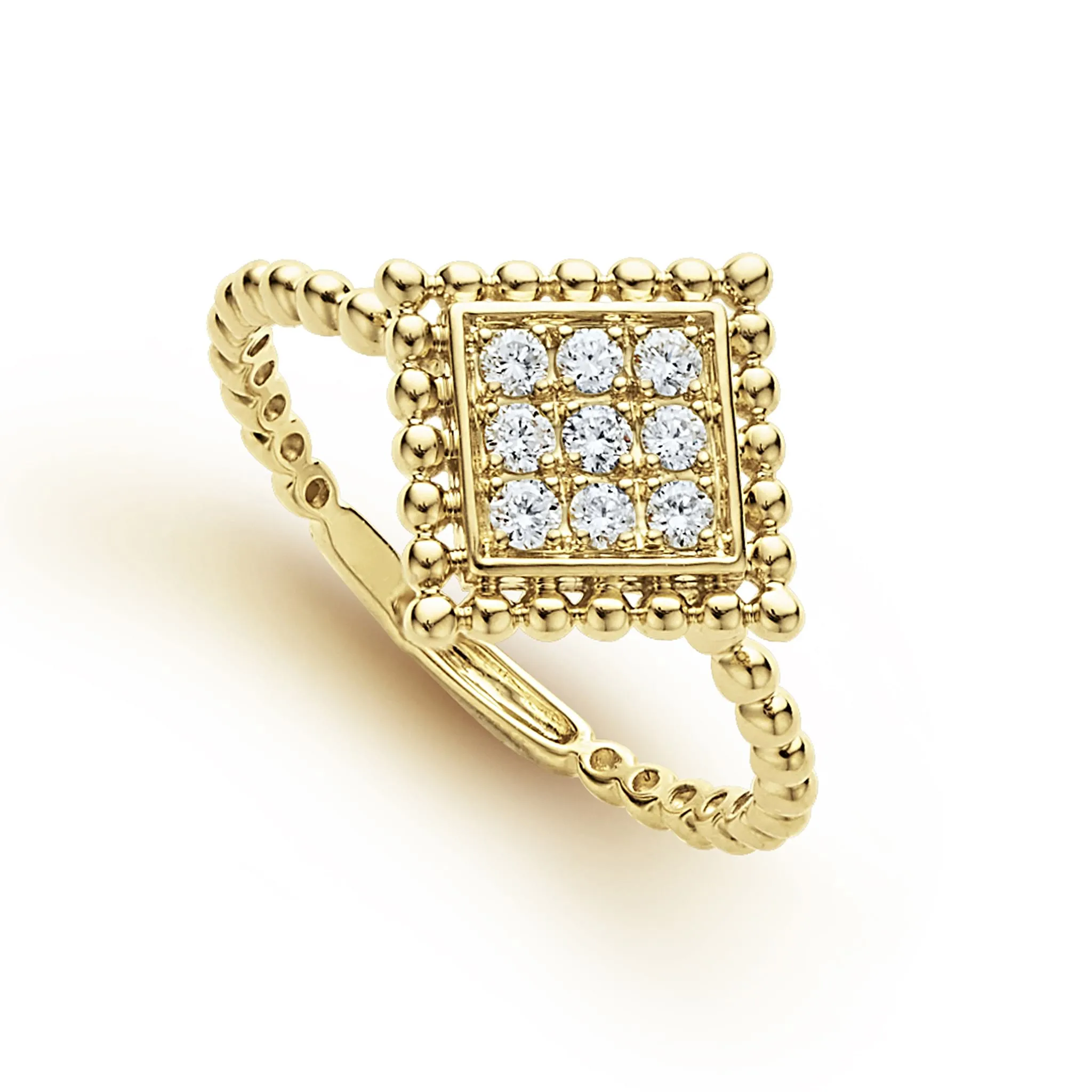 Covet Large 18K Gold Diamond Ring sold by LAGOS
