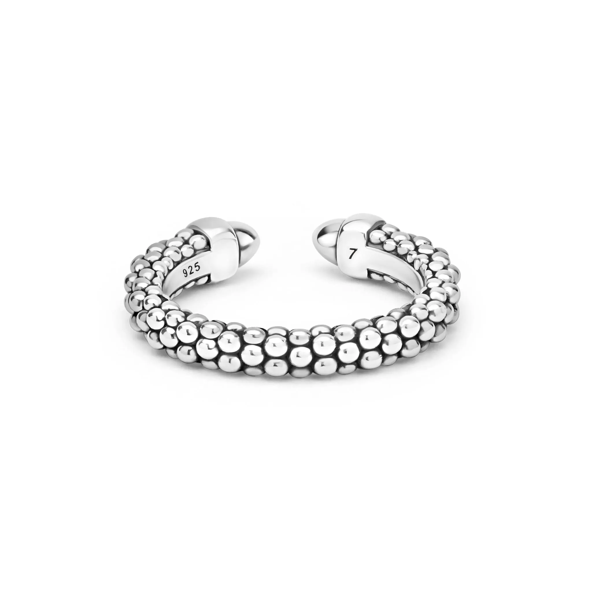 Signature Caviar Silver Caviar Beaded Mini Versa Stacking Ring sold by LAGOS product image thumbnail 5