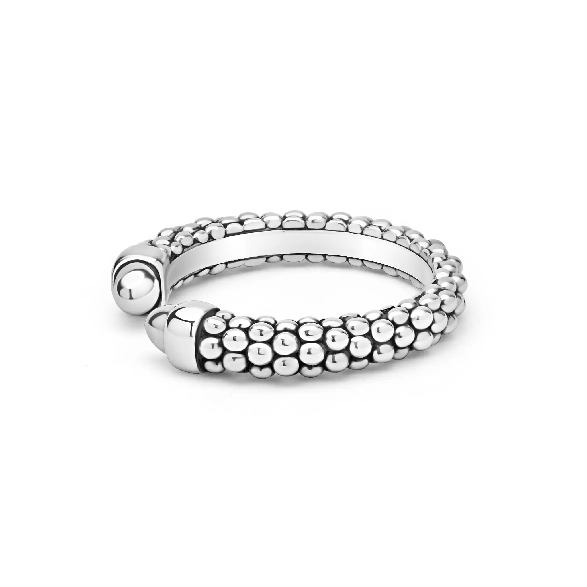 Signature Caviar Silver Caviar Beaded Mini Versa Stacking Ring sold by LAGOS product image thumbnail 4