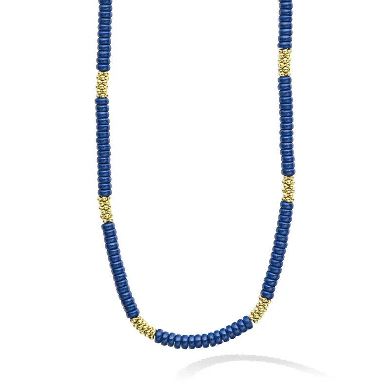 Blue Caviar Ceramic Caviar Beaded Necklace sold by LAGOS