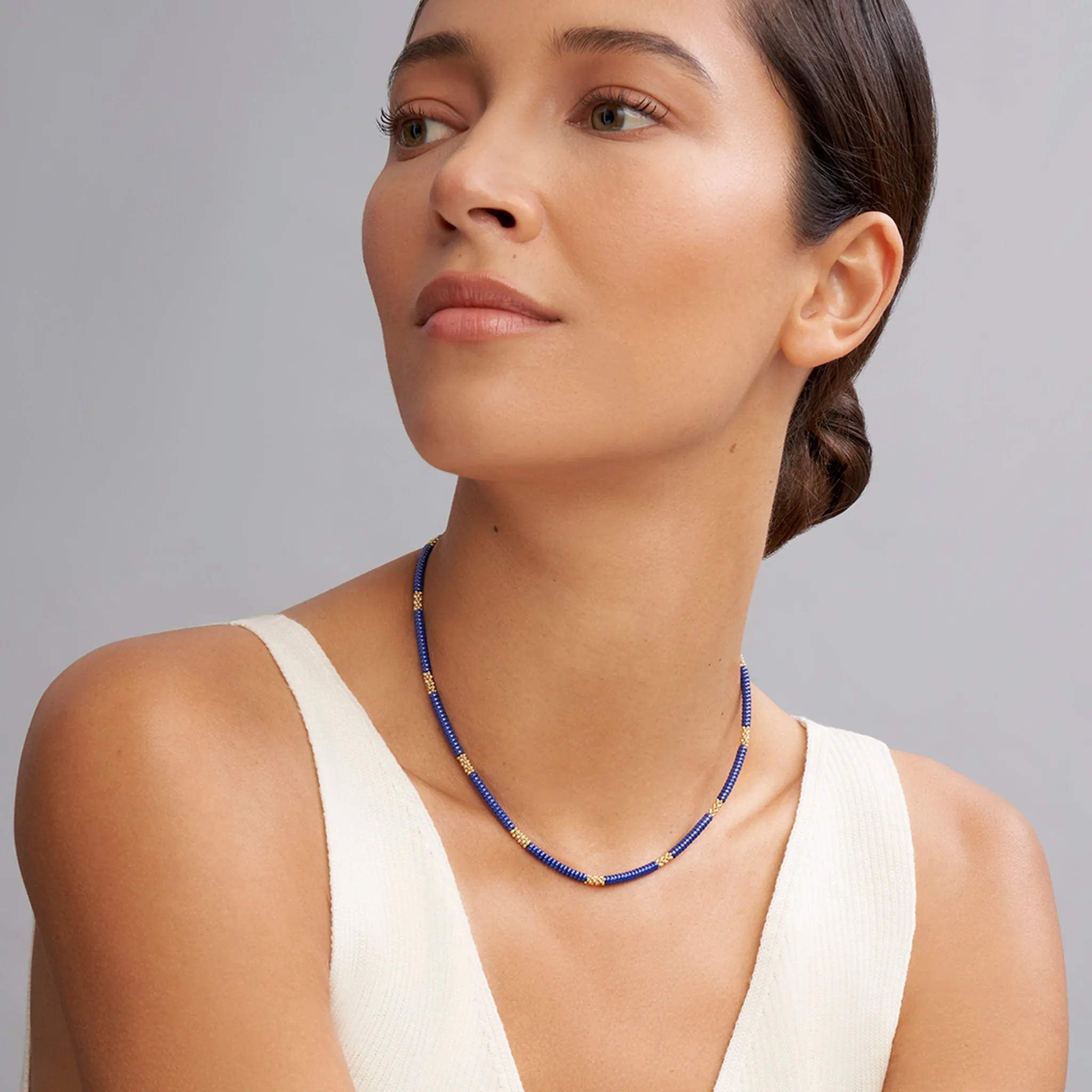 Blue Caviar Ceramic Caviar Beaded Necklace sold by LAGOS product image thumbnail 2