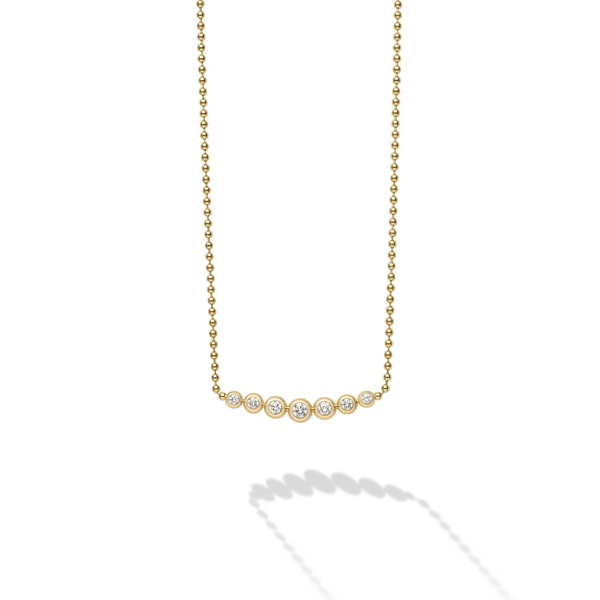 Caviar Gold 18K Gold Seven-Diamond Necklace sold by LAGOS product image thumbnail 2