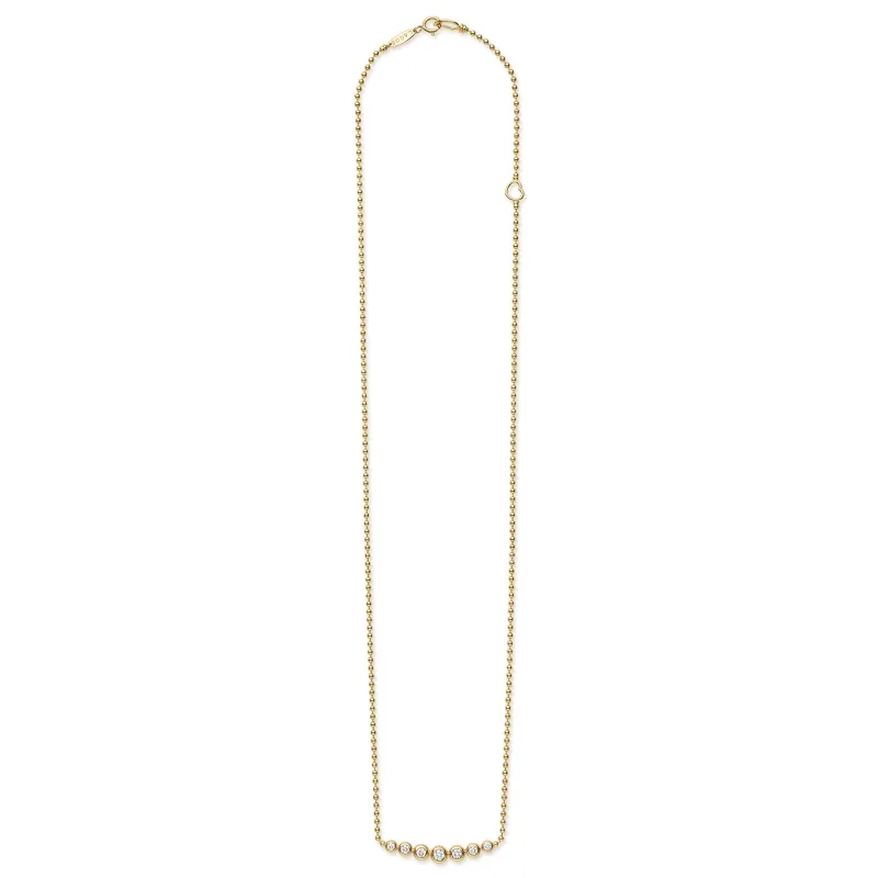 Caviar Gold 18K Gold Seven-Diamond Necklace sold by LAGOS