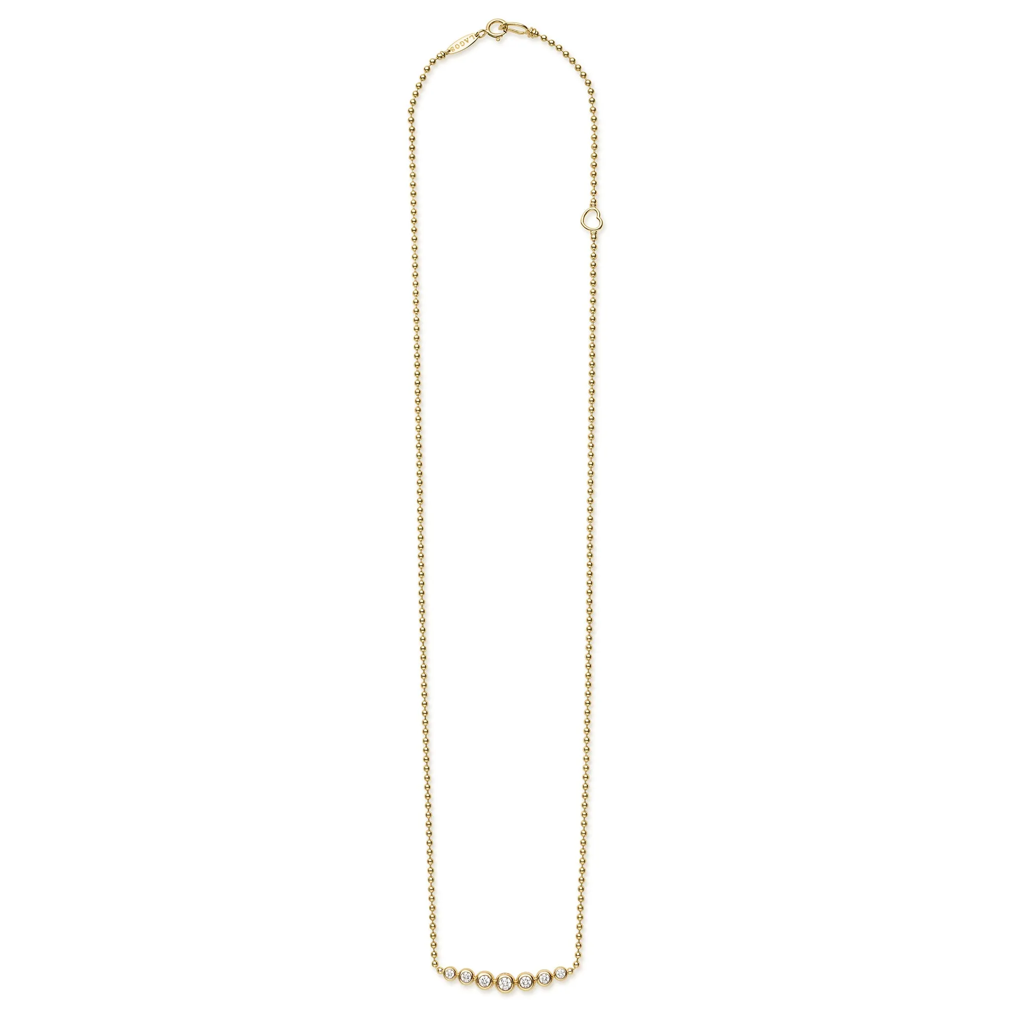 Caviar Gold 18K Gold Seven-Diamond Necklace sold by LAGOS