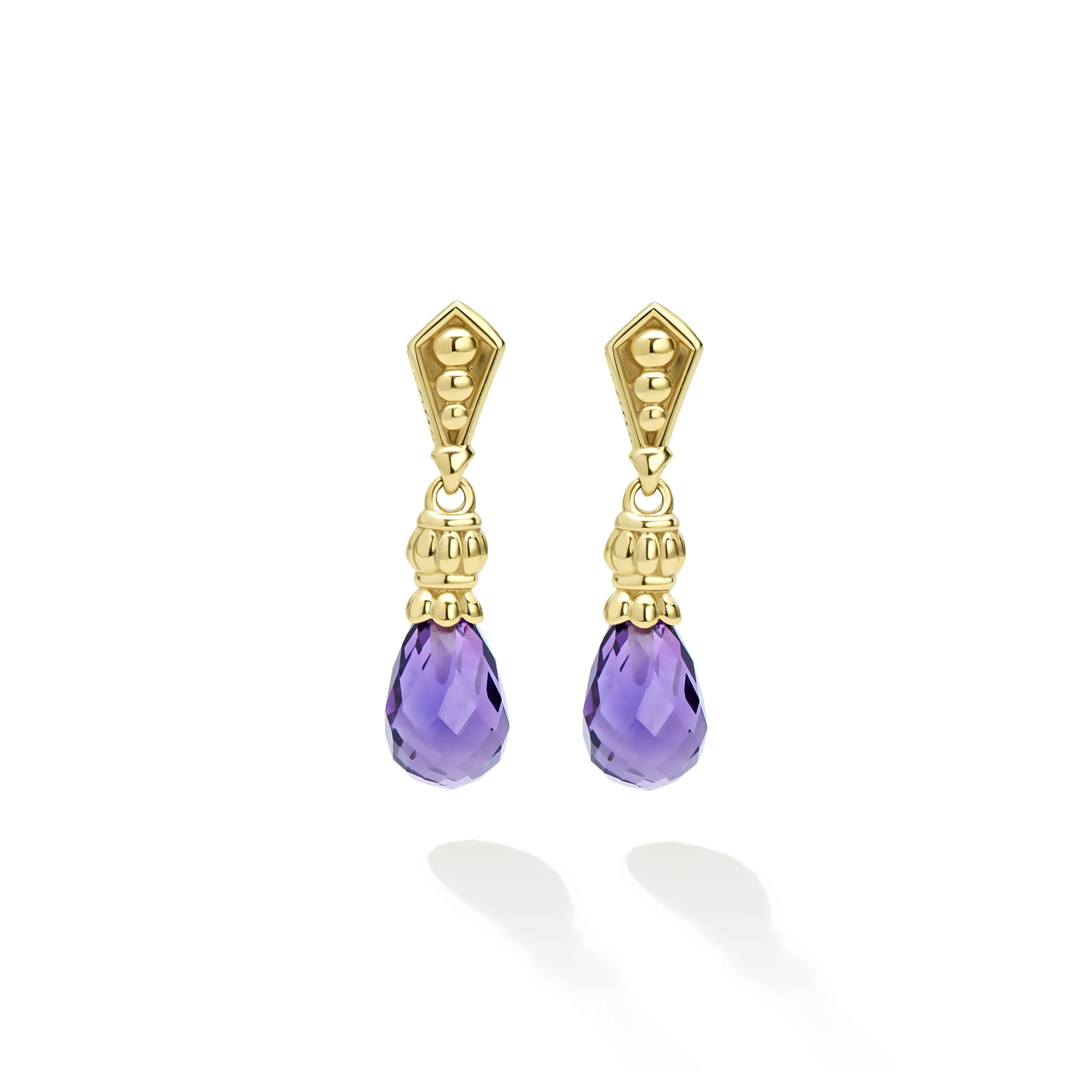 Caviar Gold 18K Gold Amethyst Drop Earrings sold by LAGOS product image thumbnail 2