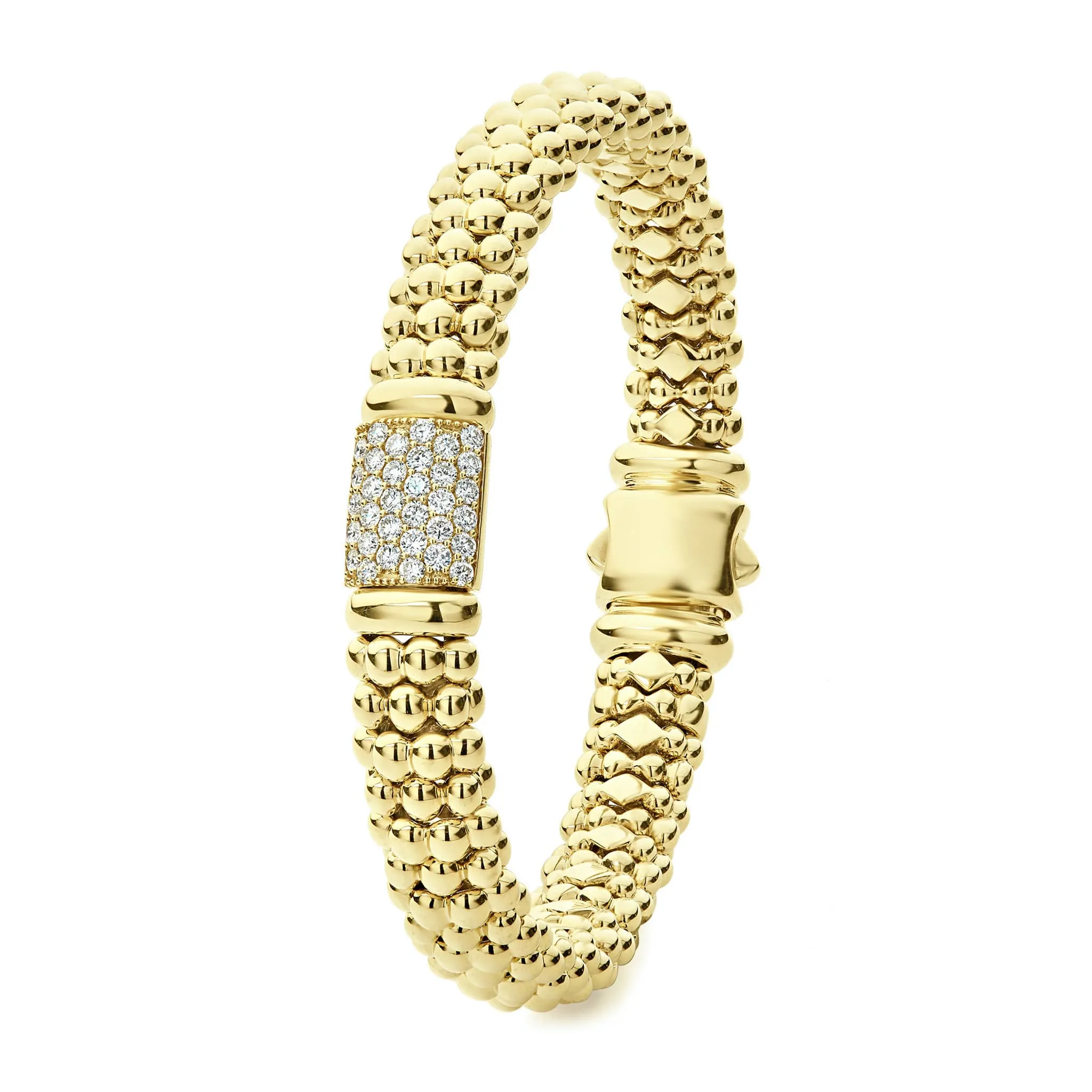 Caviar Gold 18K Gold Diamond Bracelet | 9mm sold by LAGOS product image thumbnail 3