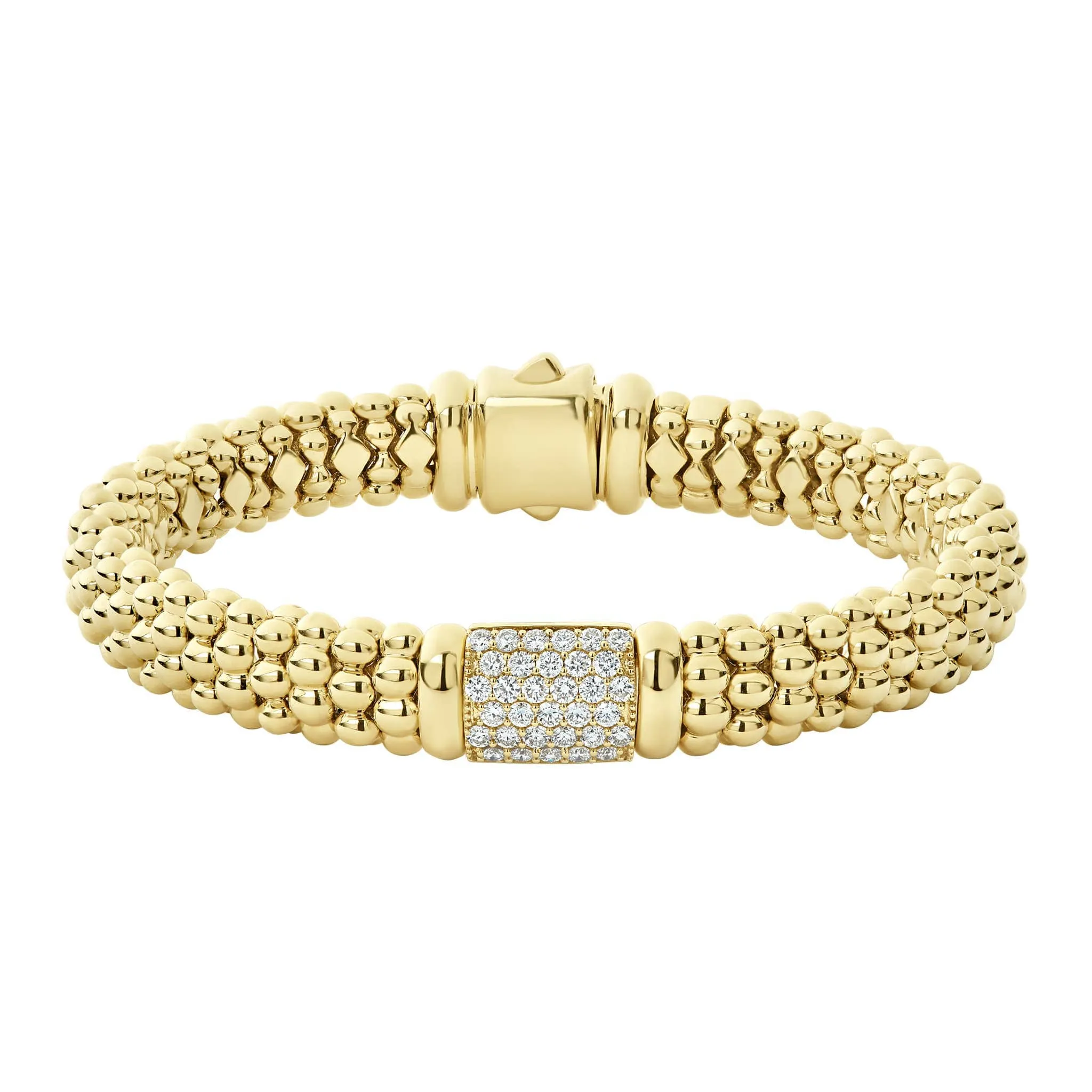 Caviar Gold 18K Gold Diamond Bracelet | 9mm sold by LAGOS