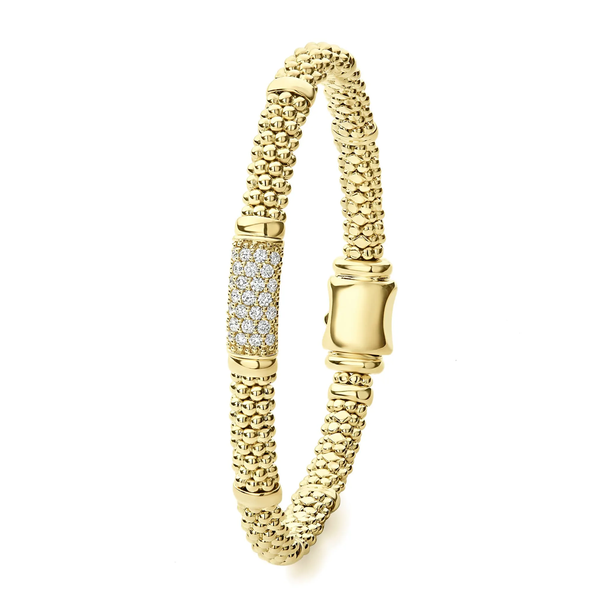 Caviar Gold 18K Gold Diamond Bracelet | 6mm sold by LAGOS product image thumbnail 3